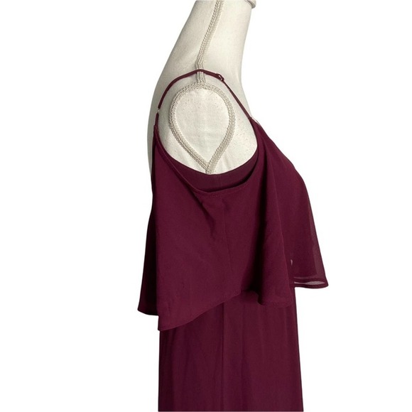 Show Me Your Mumu Caitlin Ruffle Maxi Dress Merlot - Picture 9 of 12